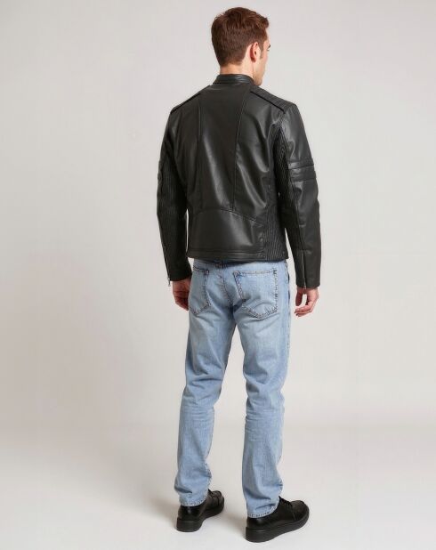 Veste en Cuir Lamal noire