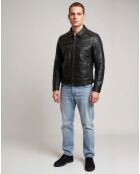 Veste en Cuir Lamilo noire