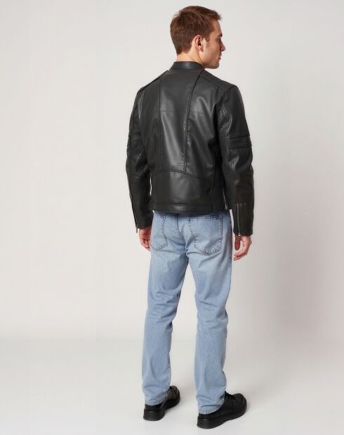 Veste en Cuir Lamilo noire