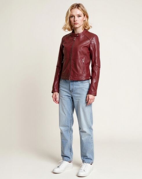 Veste en Cuir Lamina oxblood