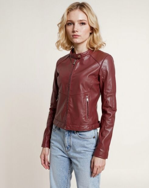 Veste en Cuir Lamina oxblood