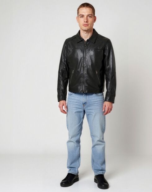 Veste en Cuir Laurenz noire