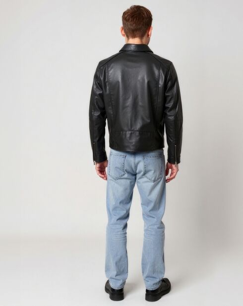 Veste en Cuir Laurenz noire