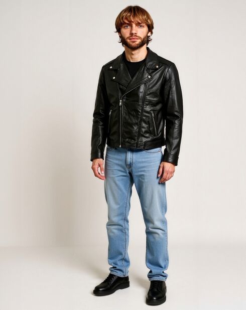 Veste en Cuir Lennan noire