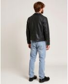 Veste en Cuir Lennan noire