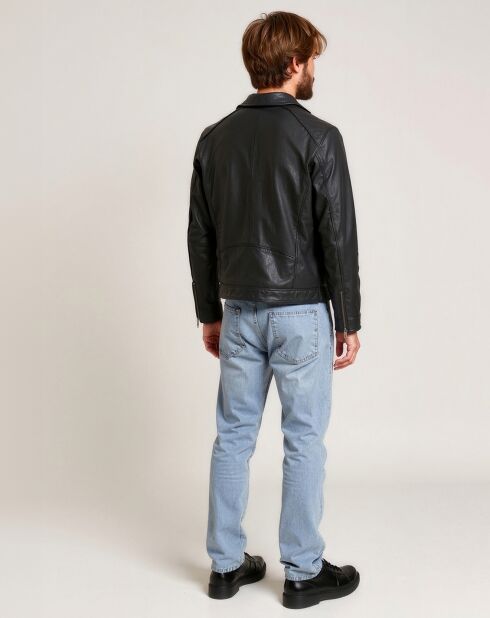 Veste en Cuir Lennan noire