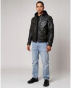 Veste en Cuir Lohan noire