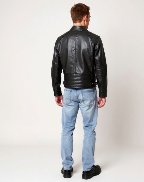 Veste en Cuir London noire