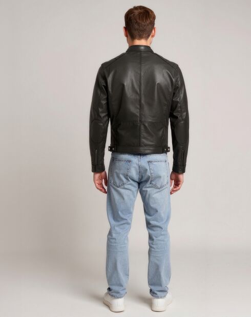 Chaqueta de piel negra Luan