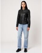 Veste en Cuir Lummy noire