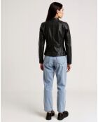 Veste en Cuir Lummy noire