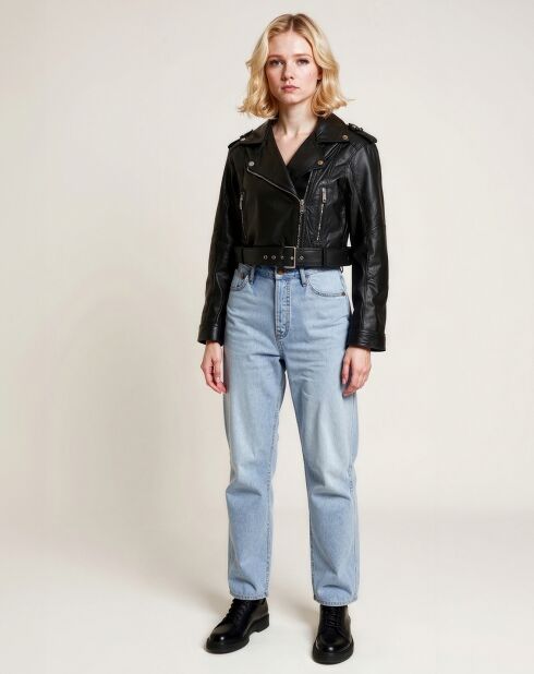 Veste en Cuir Noor noire