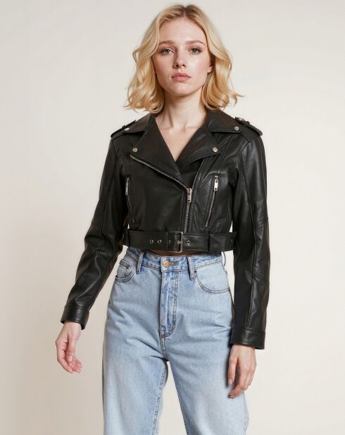 Veste en Cuir Noor noire