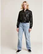 Bombers en Cuir Piera noir