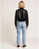 Bombers en Cuir Piera noir