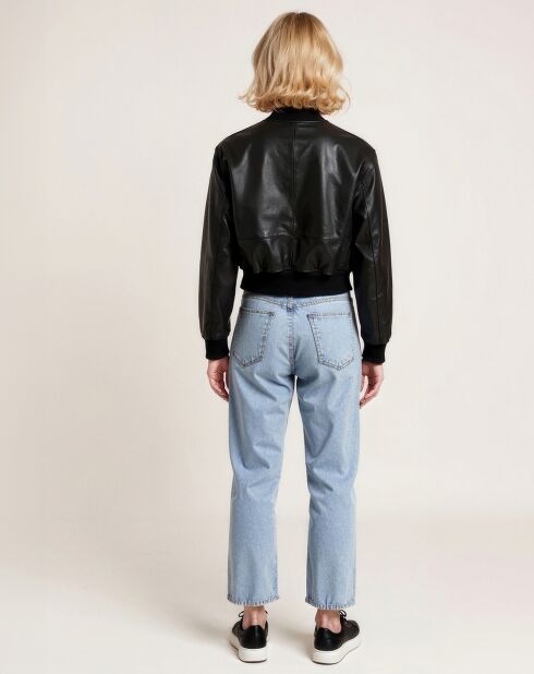 Bombers en Cuir Piera noir