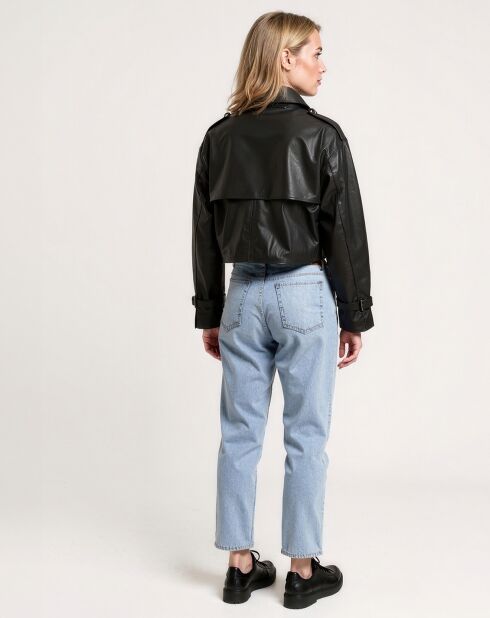 Veste en Cuir Philippa noire