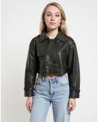Veste en Cuir Philippa noire
