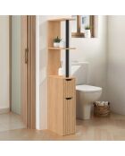 Colonne de salle de bain avec étagères bois - 15.5x30x118.5 cm