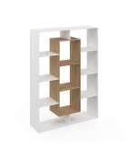Etagère bibliothèque Paulette blanc/bois - 104x30x143 cm