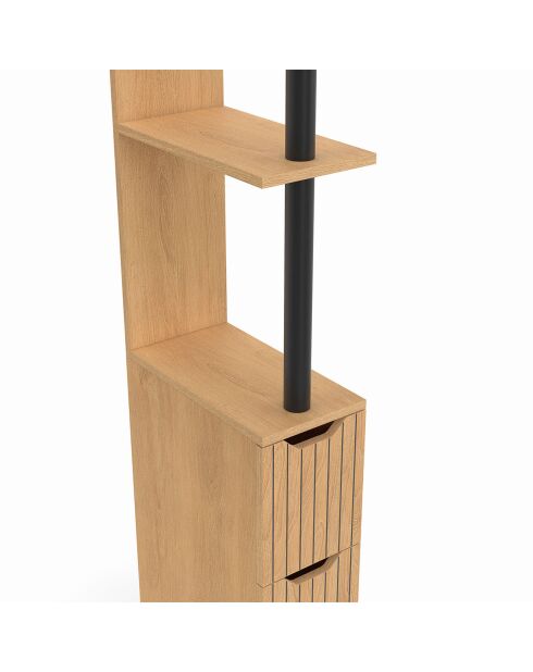 Colonne de salle de bain avec étagères bois - 15.5x30x118.5 cm