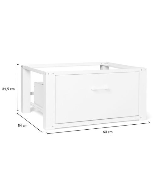 Socle spécial machine à laver blanc - 63x54x31.5 cm