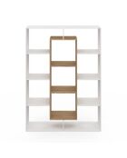 Etagère bibliothèque Paulette blanc/bois - 104x30x143 cm