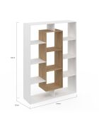 Etagère bibliothèque Paulette blanc/bois - 104x30x143 cm
