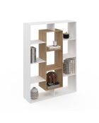 Etagère bibliothèque Paulette blanc/bois - 104x30x143 cm