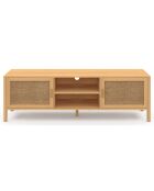 Meuble TV en cannage Eve bois - 160x40x50 cm