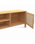 Meuble TV en cannage Eve bois - 160x40x50 cm