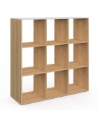 Meuble de rangement cube Marceau bois/effet marbre blanc - 88x30x88 cm