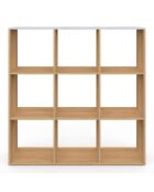 Meuble de rangement cube Marceau bois/effet marbre blanc - 88x30x88 cm