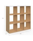 Meuble de rangement cube Marceau bois/effet marbre blanc - 88x30x88 cm