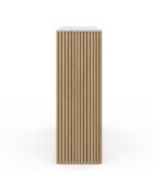 Meuble de rangement cube Marceau bois/effet marbre blanc - 88x30x88 cm