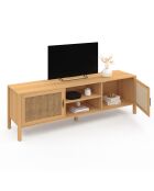 Meuble TV en cannage Eve bois - 160x40x50 cm