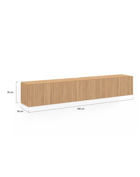 Meuble TV suspendu Faustine bois - 180x30x30 cm