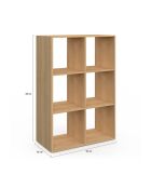Meuble de rangement cube Faustine bois - 60x30x88 cm
