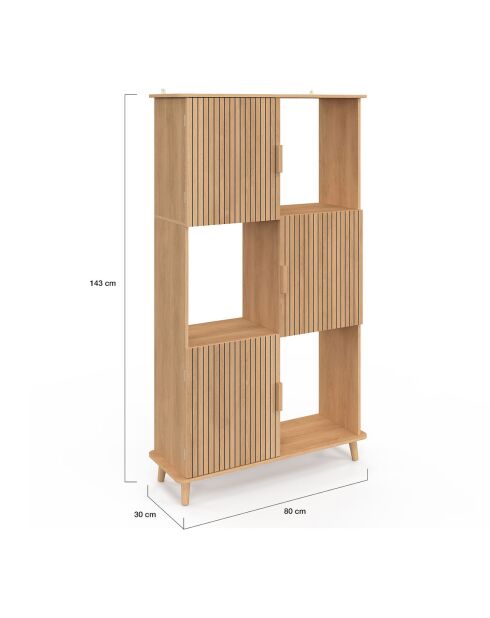 Etagère bibliothèque Faustine bois - 80x30x143 cm