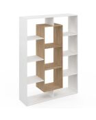 Etagère bibliothèque Paulette blanc et bois  - 104x30x143 cm