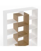 Etagère bibliothèque Paulette blanc et bois  - 104x30x143 cm