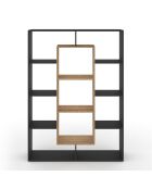 Etagère bibliothèque Paulette noir et bois  - 104x30x143 cm