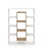 Etagère bibliothèque Paulette blanc et bois  - 104x30x143 cm