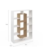 Etagère bibliothèque Paulette blanc et bois  - 104x30x143 cm