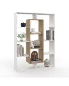 Etagère bibliothèque Paulette blanc et bois  - 104x30x143 cm