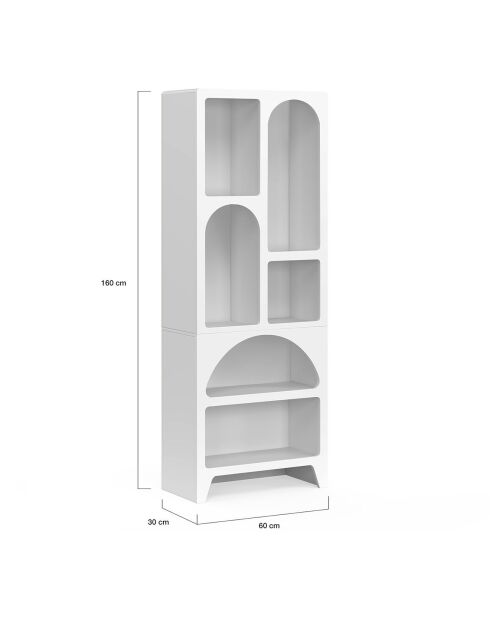 Etagère organique blanc - 60x30x160 cm