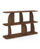 Etagère basse Japandi destructurée noyer - 112x30x73 cm