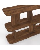 Etagère basse Japandi destructurée noyer - 112x30x73 cm