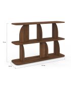 Etagère basse Japandi destructurée noyer - 112x30x73 cm