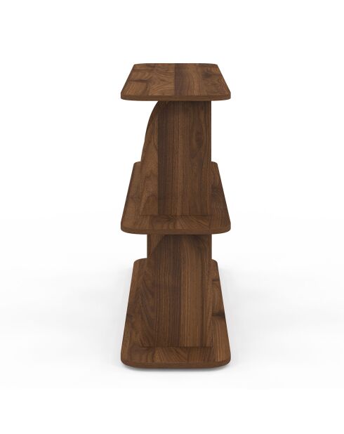 Etagère basse Japandi destructurée noyer - 112x30x73 cm